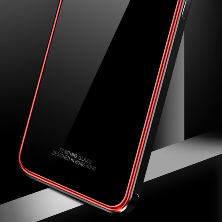 For iPhone X / XS Plating Frame + Glass Back Case