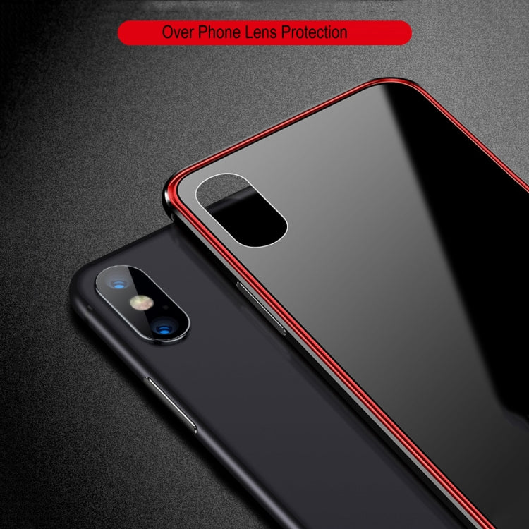 For iPhone X / XS Plating Frame + Glass Back Case
