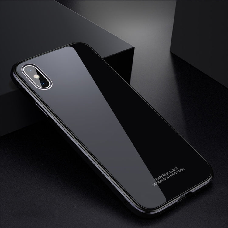 For iPhone X / XS Plating Frame + Glass Back Case