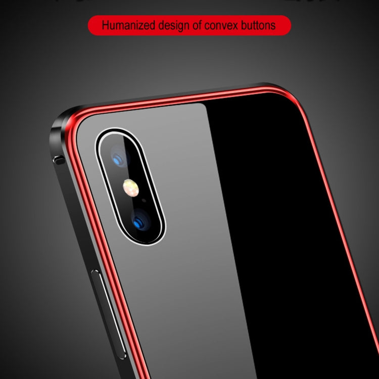 For iPhone X / XS Plating Frame + Glass Back Case