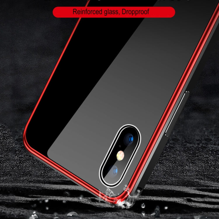 For iPhone X / XS Plating Frame + Glass Back Case