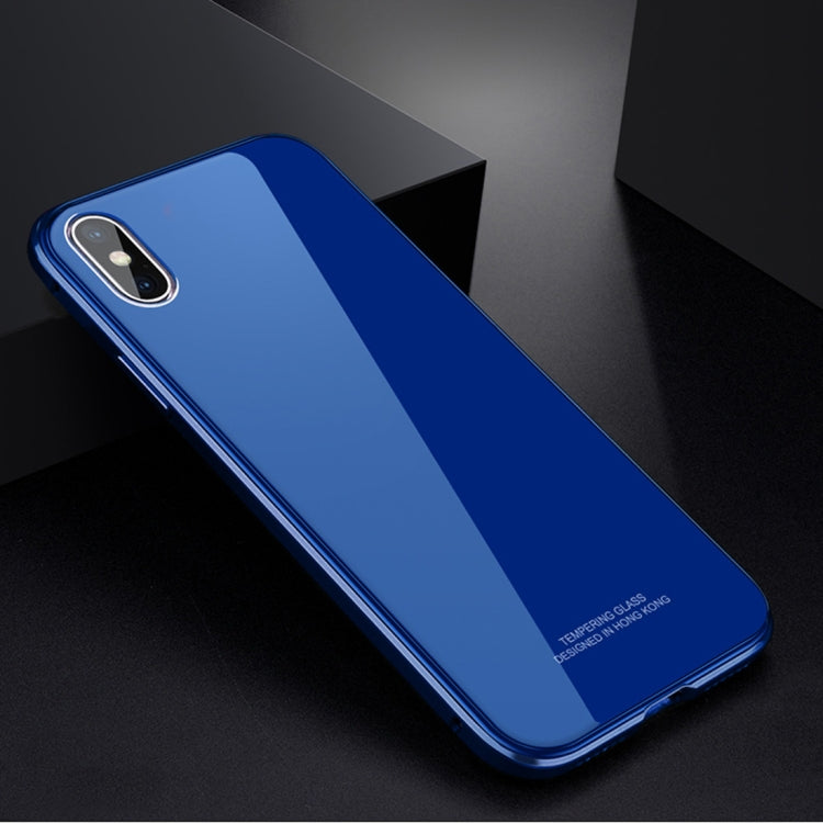For iPhone X / XS Plating Frame + Glass Back Case