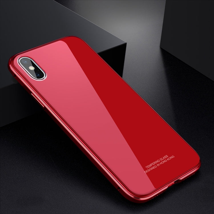 For iPhone X / XS Plating Frame + Glass Back Case
