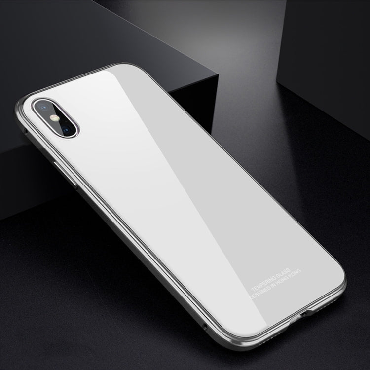 For iPhone X / XS Plating Frame + Glass Back Case