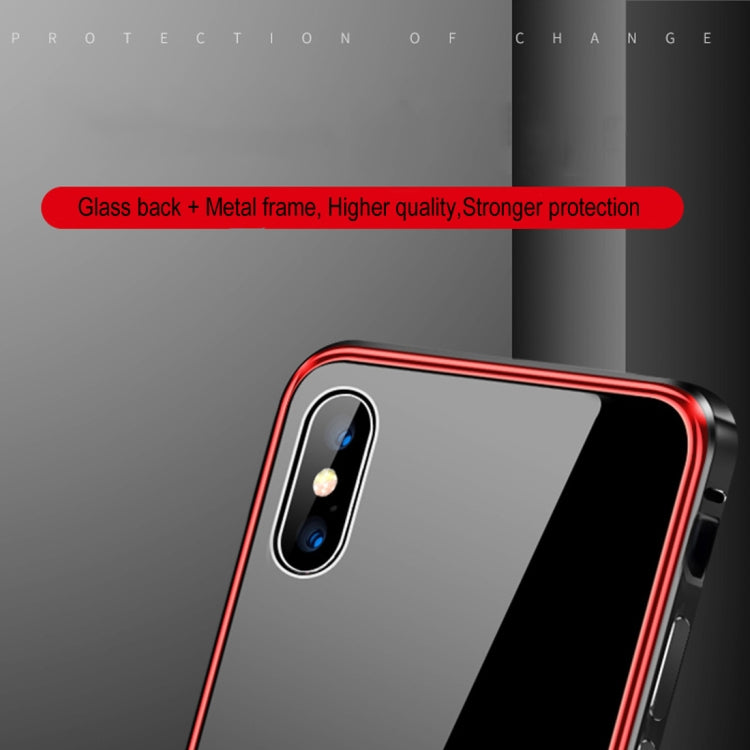 For iPhone X / XS Plating Frame + Glass Back Case
