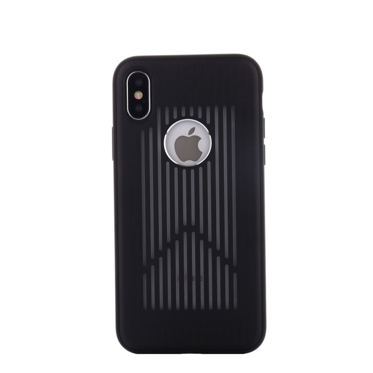 For iPhone X / XS Metal + PC Hollow-out Full Coverage Protective Back Cover Case