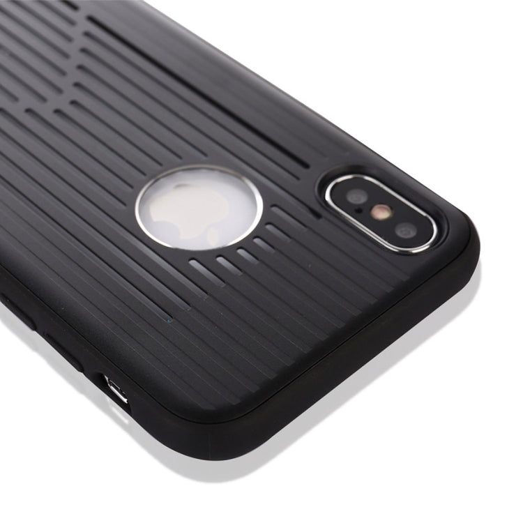 For iPhone X / XS Metal + PC Hollow-out Full Coverage Protective Back Cover Case
