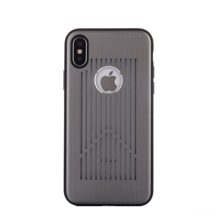 For iPhone X / XS Metal + PC Hollow-out Full Coverage Protective Back Cover Case