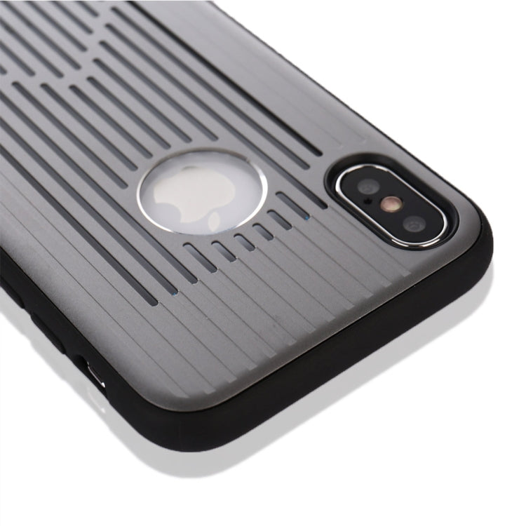 For iPhone X / XS Metal + PC Hollow-out Full Coverage Protective Back Cover Case