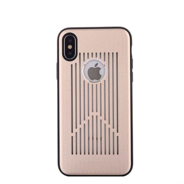 For iPhone X / XS Metal + PC Hollow-out Full Coverage Protective Back Cover Case