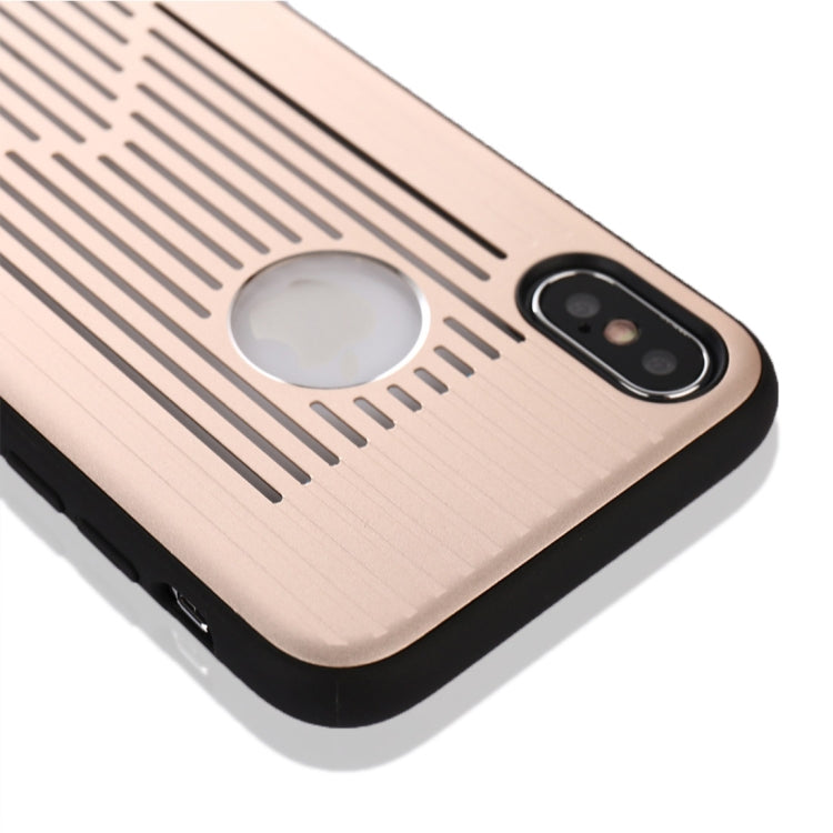 For iPhone X / XS Metal + PC Hollow-out Full Coverage Protective Back Cover Case