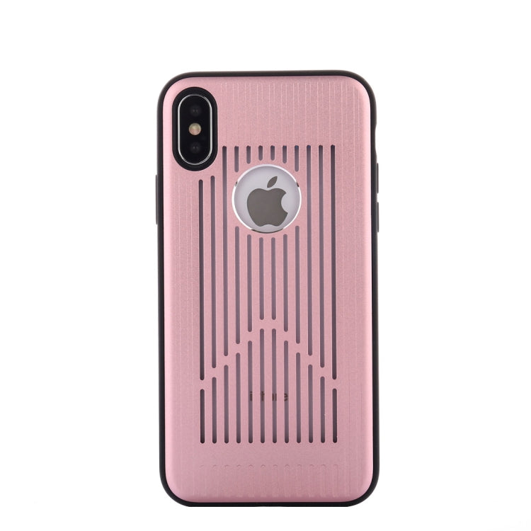For iPhone X / XS Metal + PC Hollow-out Full Coverage Protective Back Cover Case