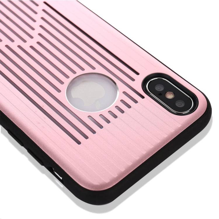 For iPhone X / XS Metal + PC Hollow-out Full Coverage Protective Back Cover Case