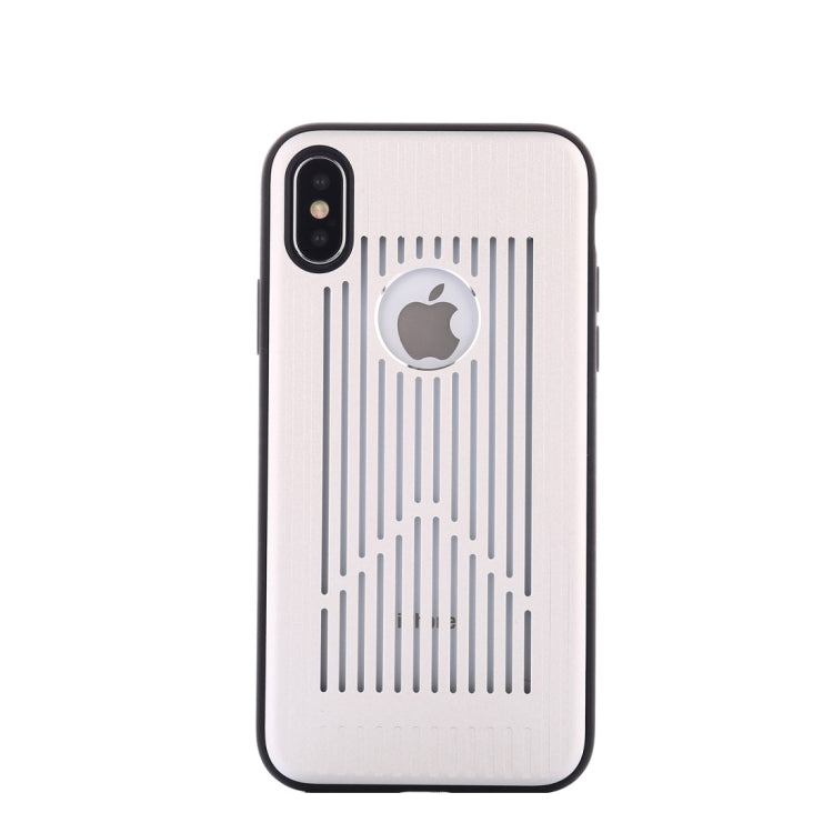 For iPhone X / XS Metal + PC Hollow-out Full Coverage Protective Back Cover Case