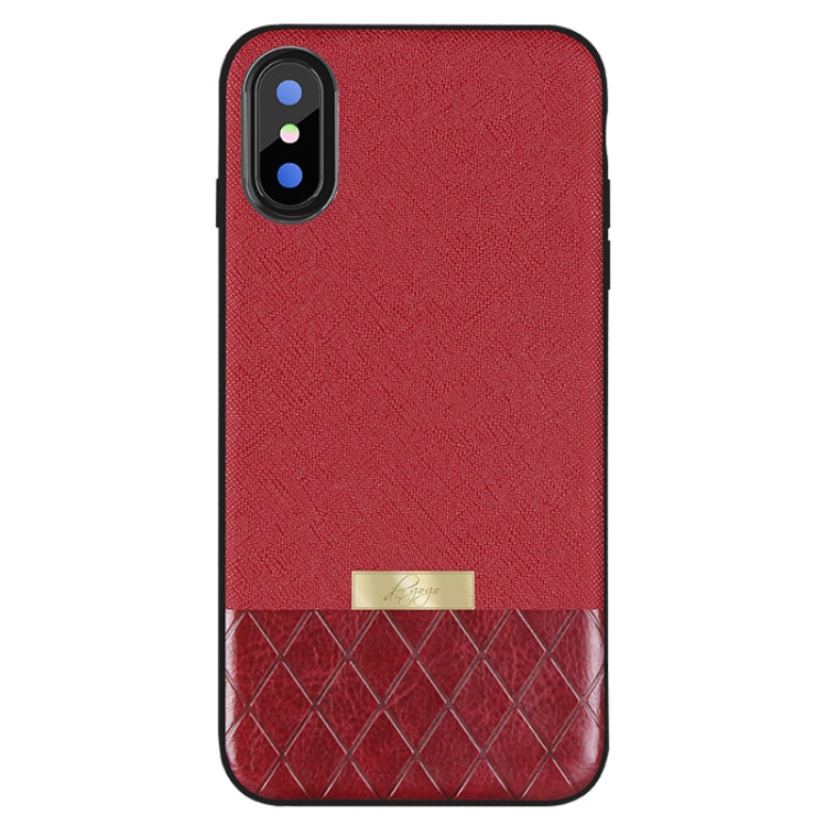 For iPhone X / XS DZGOGO LAVA Series Cross Texture Shockproof Protective Back Cover Case (Red)