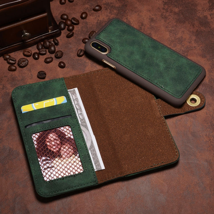 For iPhone X / XS Retro Magnetic Horizontal Flip Leather Case with Card Slots & Wallet & Photo Frame & Detachable Back Cover