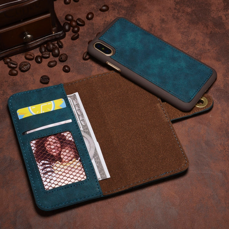 For iPhone X / XS Retro Magnetic Horizontal Flip Leather Case with Card Slots & Wallet & Photo Frame & Detachable Back Cover