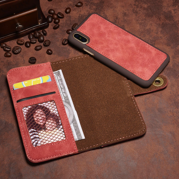 For iPhone X / XS Retro Magnetic Horizontal Flip Leather Case with Card Slots & Wallet & Photo Frame & Detachable Back Cover