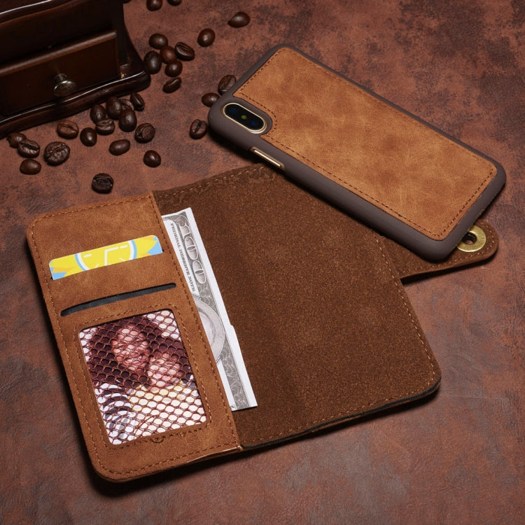 For iPhone X / XS Retro Magnetic Horizontal Flip Leather Case with Card Slots & Wallet & Photo Frame & Detachable Back Cover