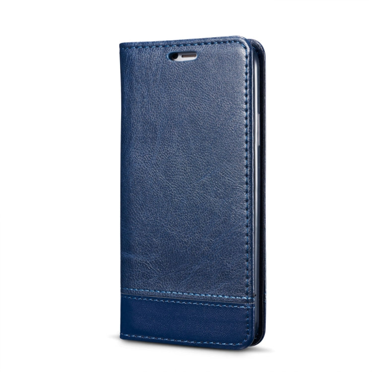 For iPhone X / XS Double-sided Absorption Splicing Horizontal Flip Leather Case with Holder & Card Slots & Lanyard