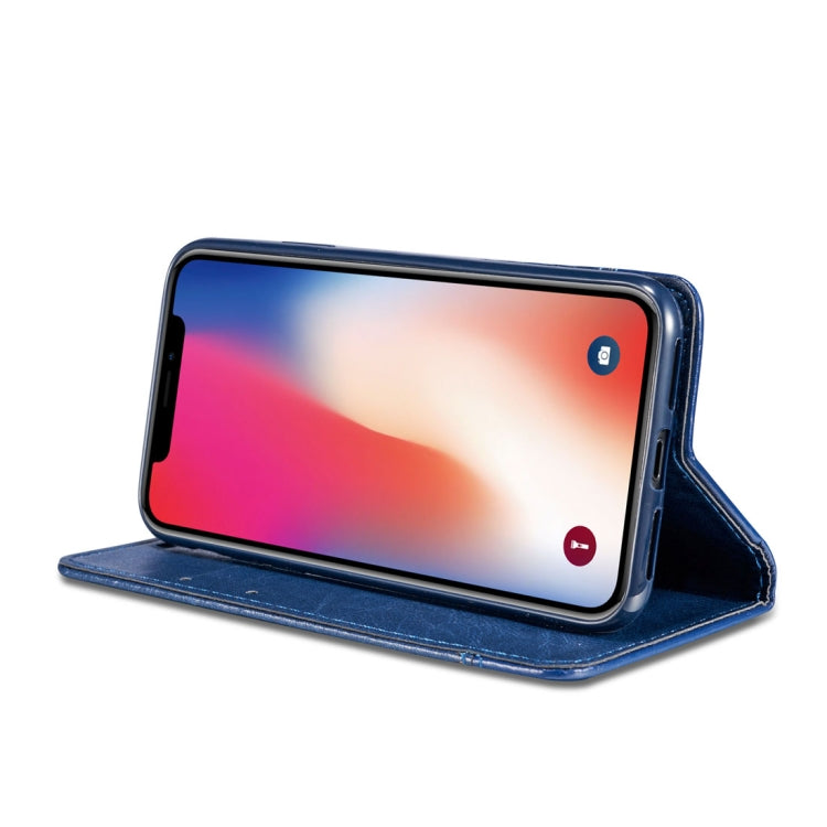 For iPhone X / XS Double-sided Absorption Splicing Horizontal Flip Leather Case with Holder & Card Slots & Lanyard