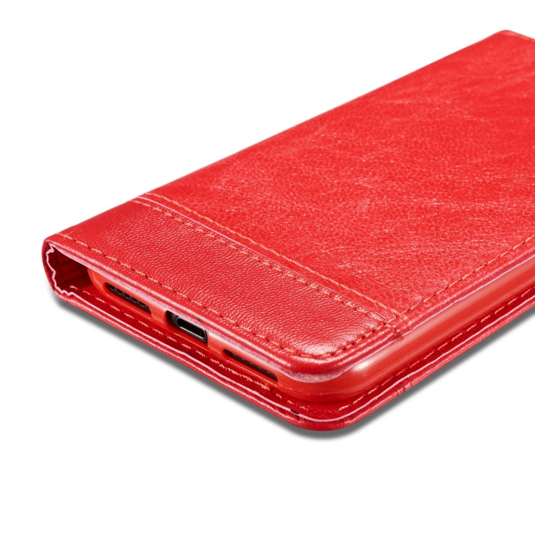 For iPhone X / XS Double-sided Absorption Splicing Horizontal Flip Leather Case with Holder & Card Slots & Lanyard