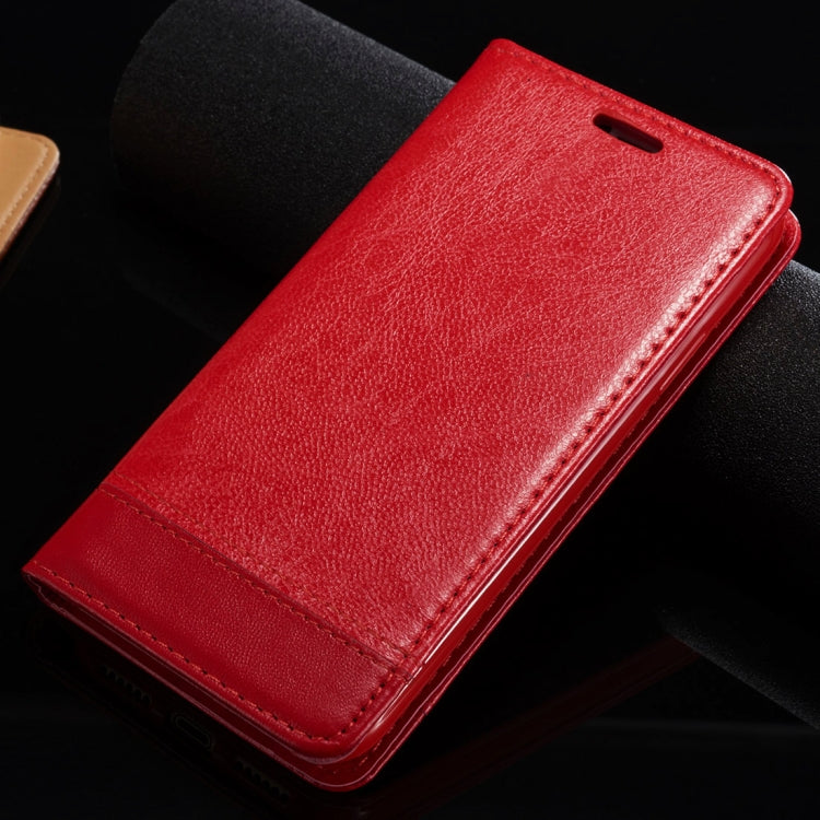 For iPhone X / XS Double-sided Absorption Splicing Horizontal Flip Leather Case with Holder & Card Slots & Lanyard