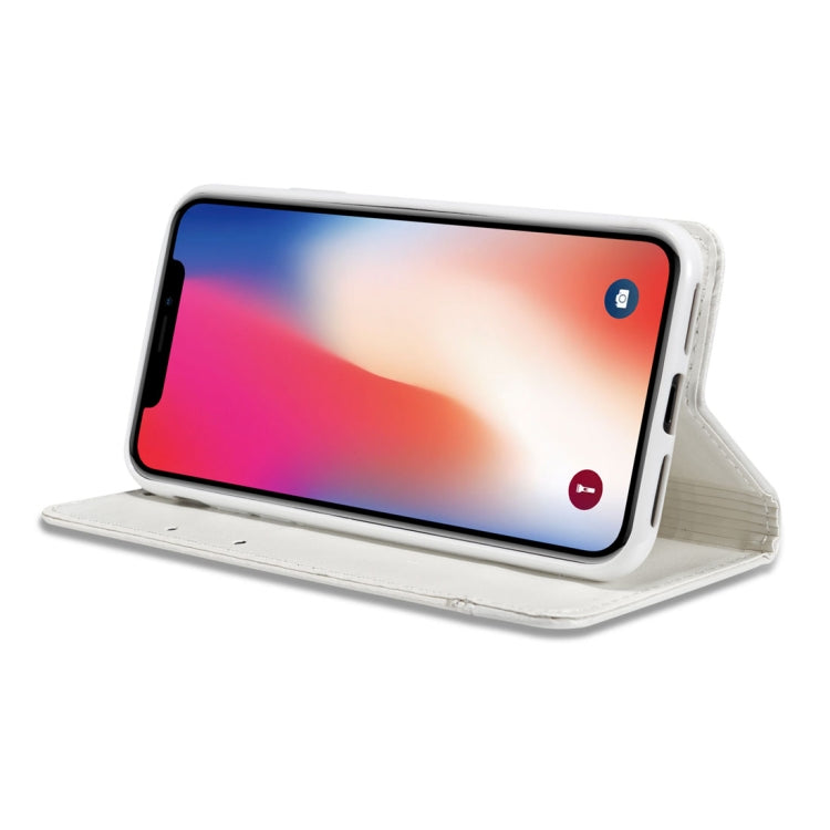 For iPhone X / XS Double-sided Absorption Splicing Horizontal Flip Leather Case with Holder & Card Slots & Lanyard