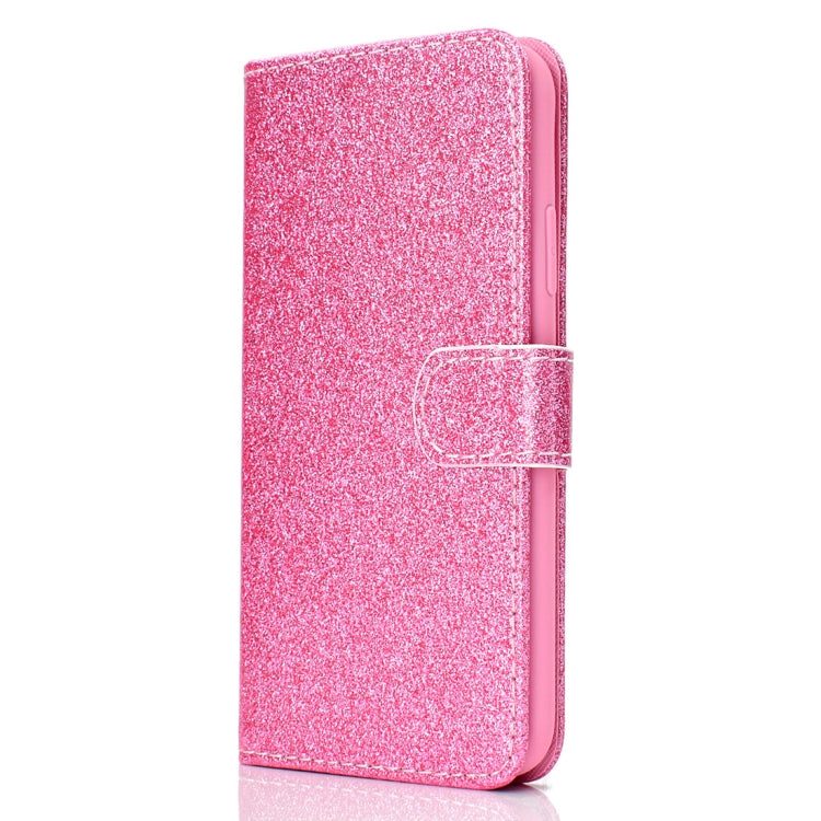 For iPhone X / XS Glitter Powder Horizontal Flip Leather Case with Card Slots & Wallet & Photo Frame & Sling