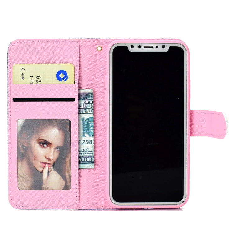 For iPhone X / XS Glitter Powder Horizontal Flip Leather Case with Card Slots & Wallet & Photo Frame & Sling