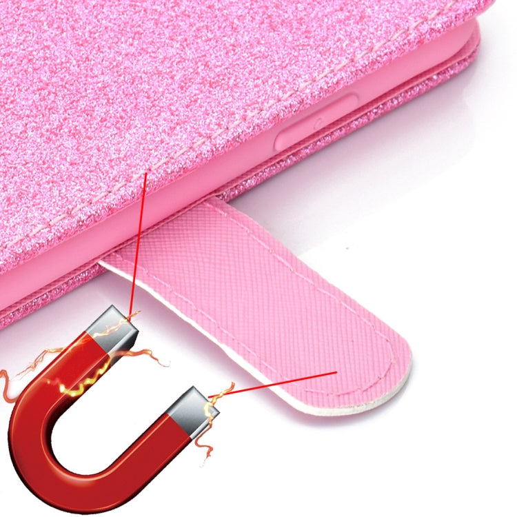 For iPhone X / XS Glitter Powder Horizontal Flip Leather Case with Card Slots & Wallet & Photo Frame & Sling