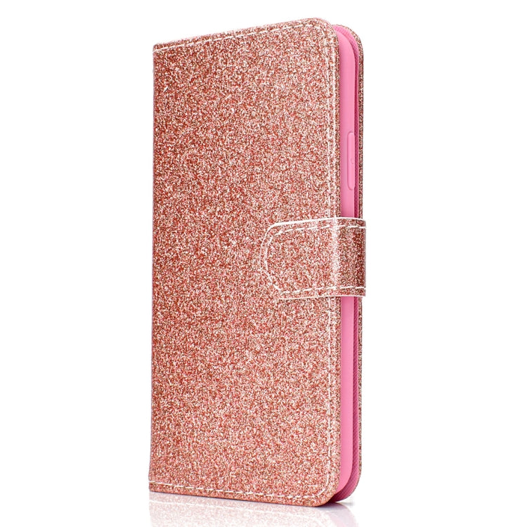 For iPhone X / XS Glitter Powder Horizontal Flip Leather Case with Card Slots & Wallet & Photo Frame & Sling