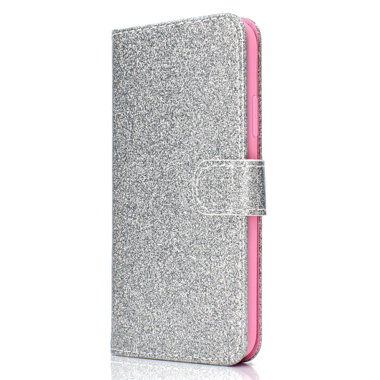 For iPhone X / XS Glitter Powder Horizontal Flip Leather Case with Card Slots & Wallet & Photo Frame & Sling