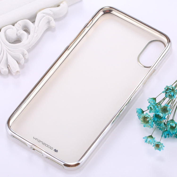 For iPhone X / XS GOOSPERY RING2 Electroplating Side TPU Full Coverage Shockproof Protective Back Cover Case (Silver)