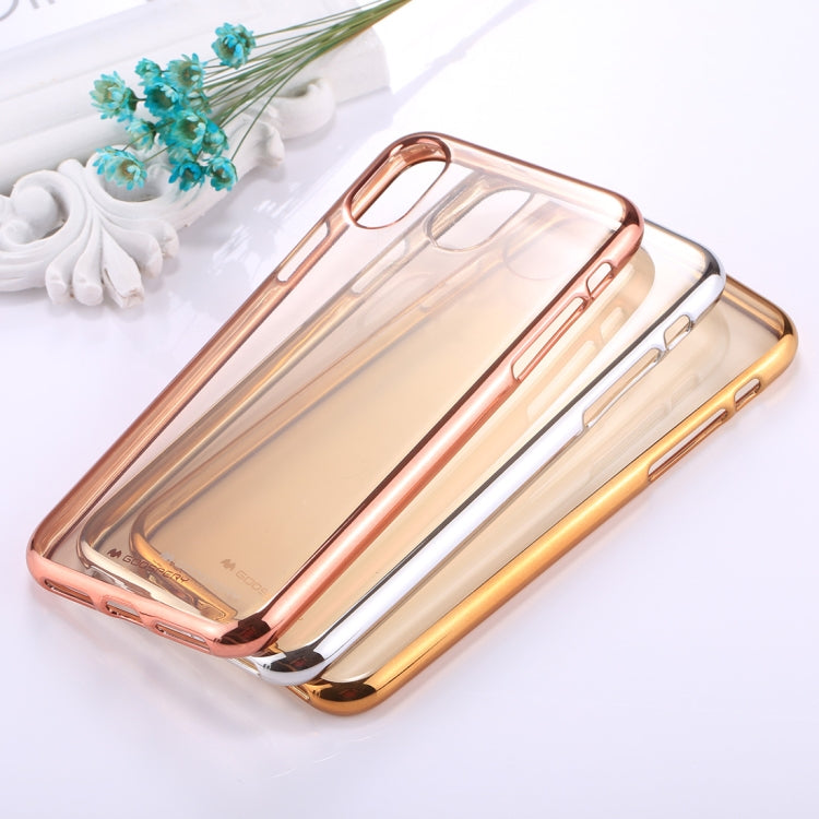 For iPhone X / XS GOOSPERY RING2 Electroplating Side TPU Full Coverage Shockproof Protective Back Cover Case (Silver)