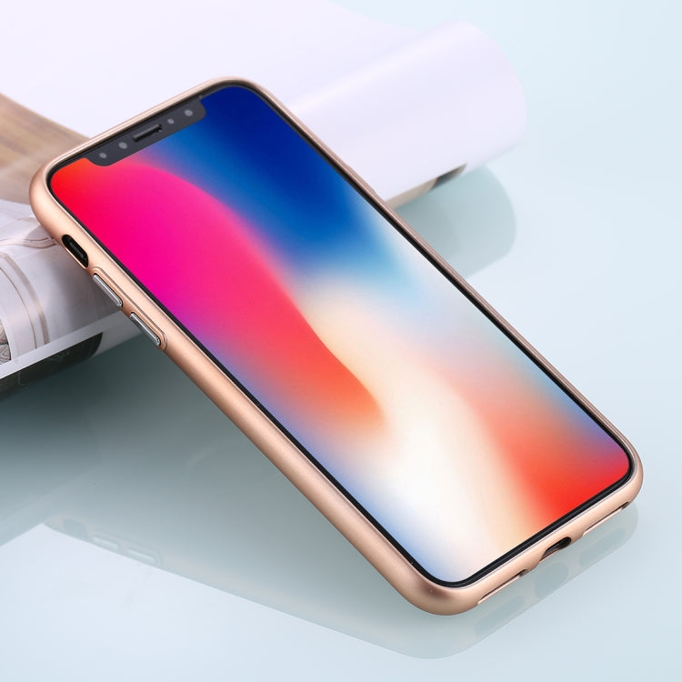 For iPhone X / XS TPU Metal Button Protective Back Cover Case