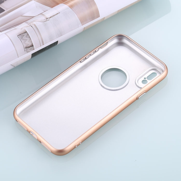 For iPhone X / XS TPU Metal Button Protective Back Cover Case