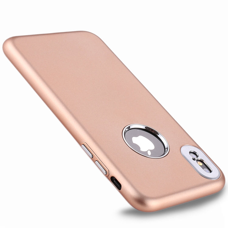 For iPhone X / XS TPU Metal Button Protective Back Cover Case
