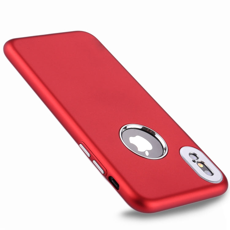 For iPhone X / XS TPU Metal Button Protective Back Cover Case