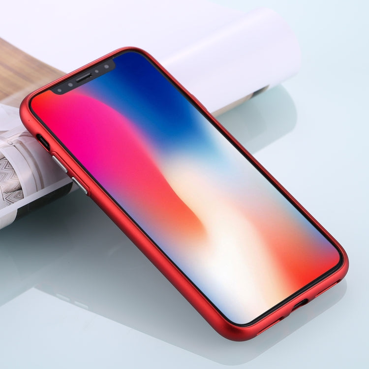 For iPhone X / XS TPU Metal Button Protective Back Cover Case