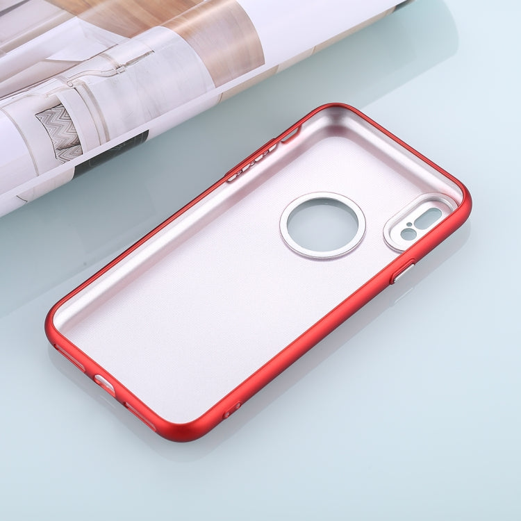 For iPhone X / XS TPU Metal Button Protective Back Cover Case