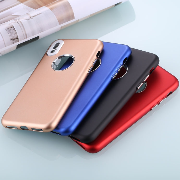 For iPhone X / XS TPU Metal Button Protective Back Cover Case