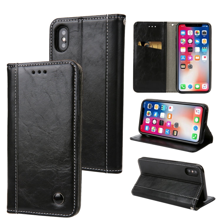 For iPhone X / XS Retro Book Design Horizontal Flip PU Leather Case with Holder & Card Slots