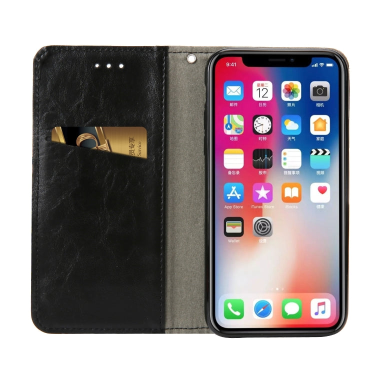 For iPhone X / XS Retro Book Design Horizontal Flip PU Leather Case with Holder & Card Slots
