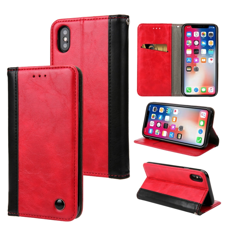 For iPhone X / XS Retro Book Design Horizontal Flip PU Leather Case with Holder & Card Slots