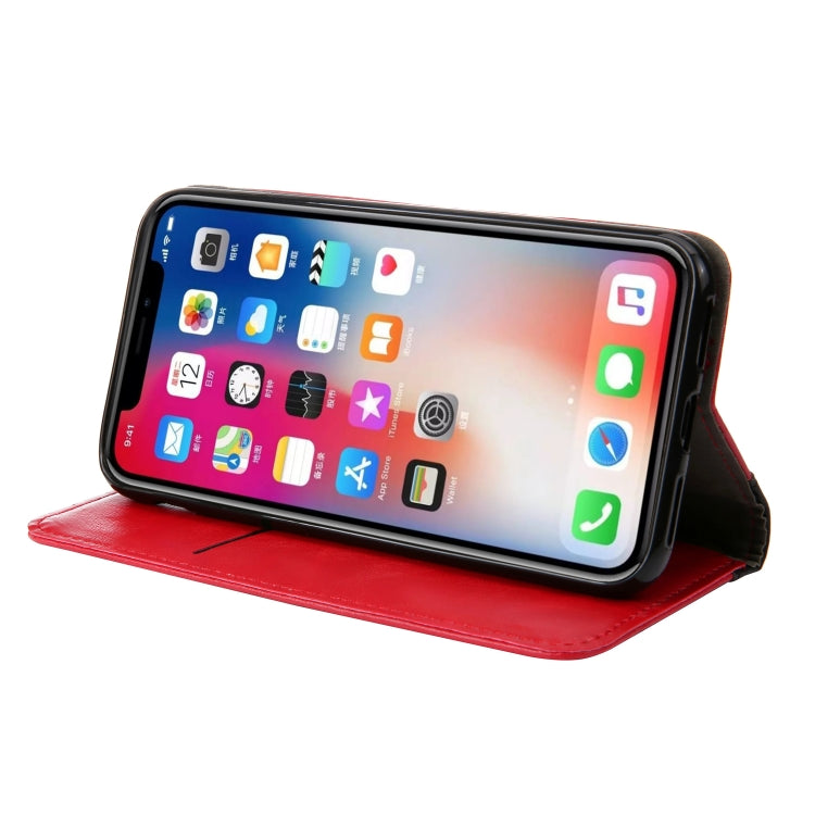 For iPhone X / XS Retro Book Design Horizontal Flip PU Leather Case with Holder & Card Slots