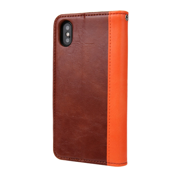 For iPhone X / XS Retro Book Design Horizontal Flip PU Leather Case with Holder & Card Slots