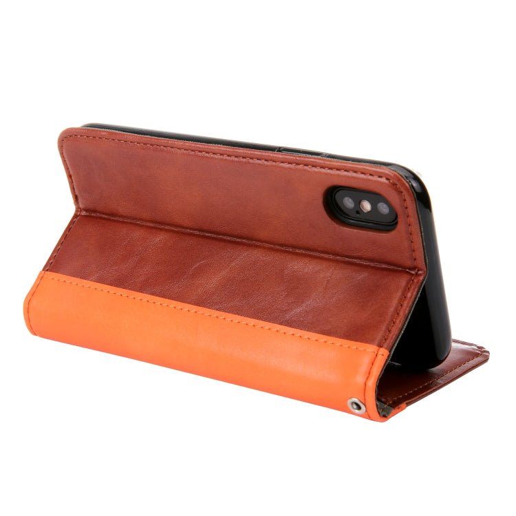 For iPhone X / XS Retro Book Design Horizontal Flip PU Leather Case with Holder & Card Slots