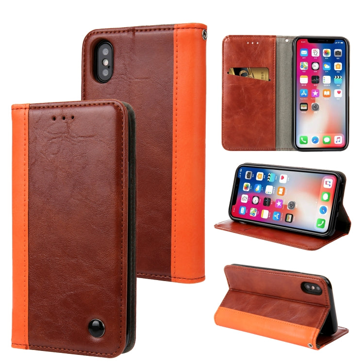 For iPhone X / XS Retro Book Design Horizontal Flip PU Leather Case with Holder & Card Slots