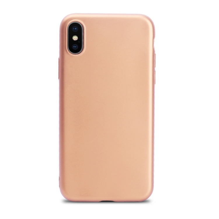 For iPhone X / XS OCUBE Solid Color Metal Paint TPU Protective Back Cover
